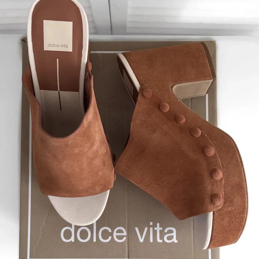 Dolce Vita Emol Suede Platform Mule Size 10 New - Picture 2 of 6